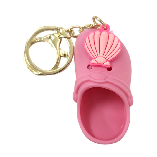 Shell Pink Shoe Kids Key Chain Keyring