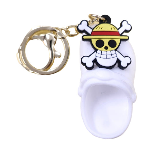 One Piece Straw Hat White Shoe Kids Key Chain Keyring